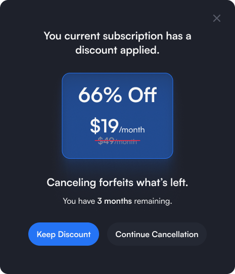 Reminding user of existing discount